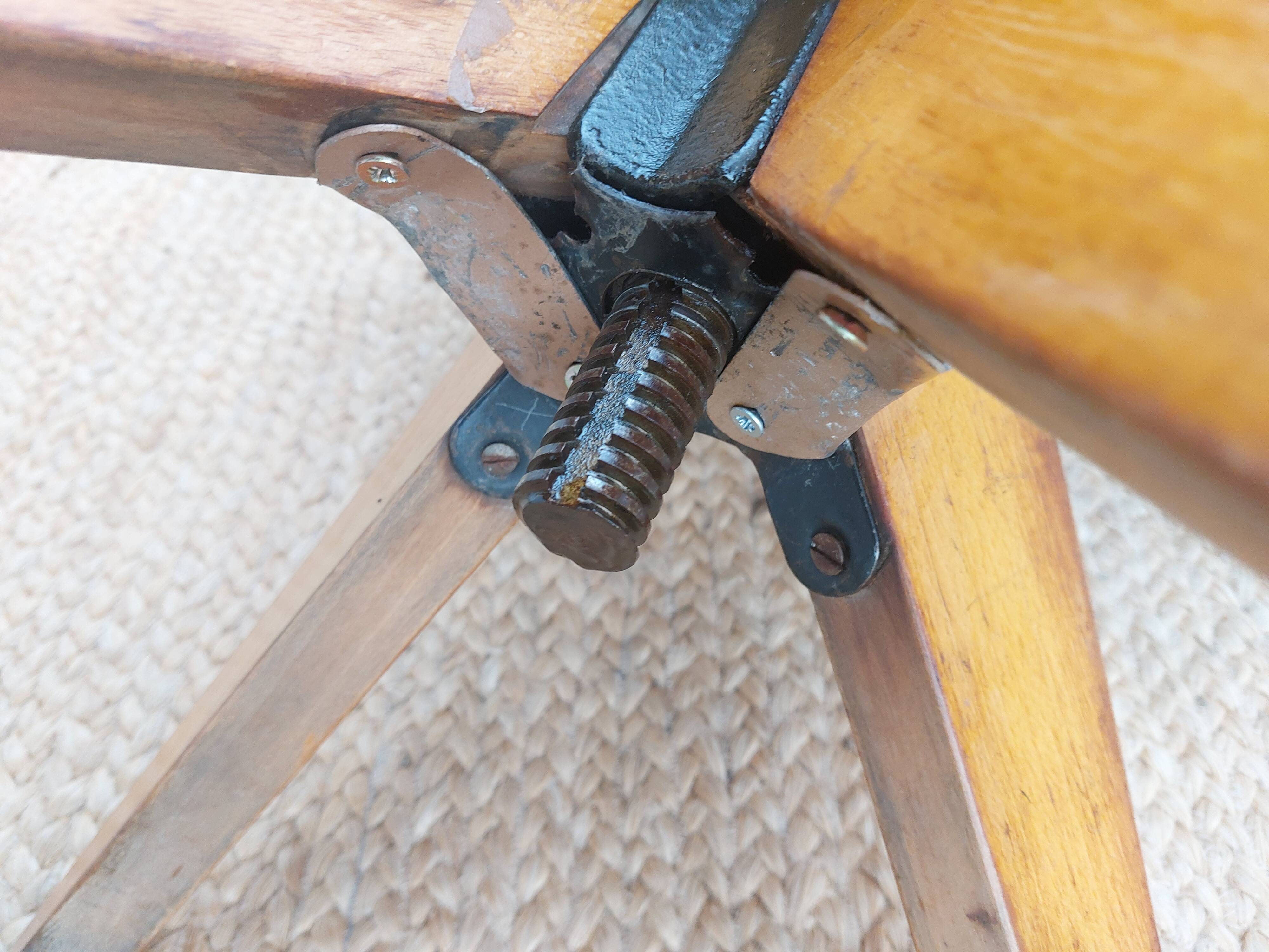 wooden swivel chair, height adjustable