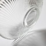 Vintage Clear Ribbed Glass Bowl / Stylish Heavy Platter by Veropa / 1970s