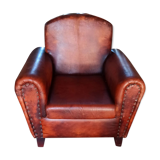 Club-style leather armchair