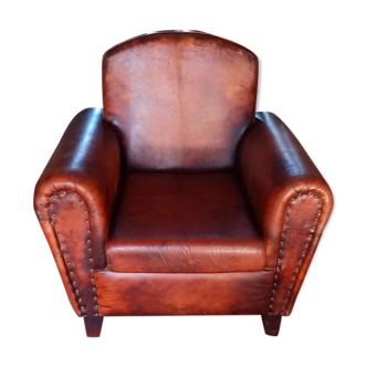 Club-style leather armchair