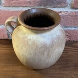Scheurich 605-16 Brown-Beige Vase or Pot with Handle, West German Mid-Century Ceramics