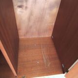 Vintage wardrobe signed Magnani Master cabinetmaker in teak and mahogany