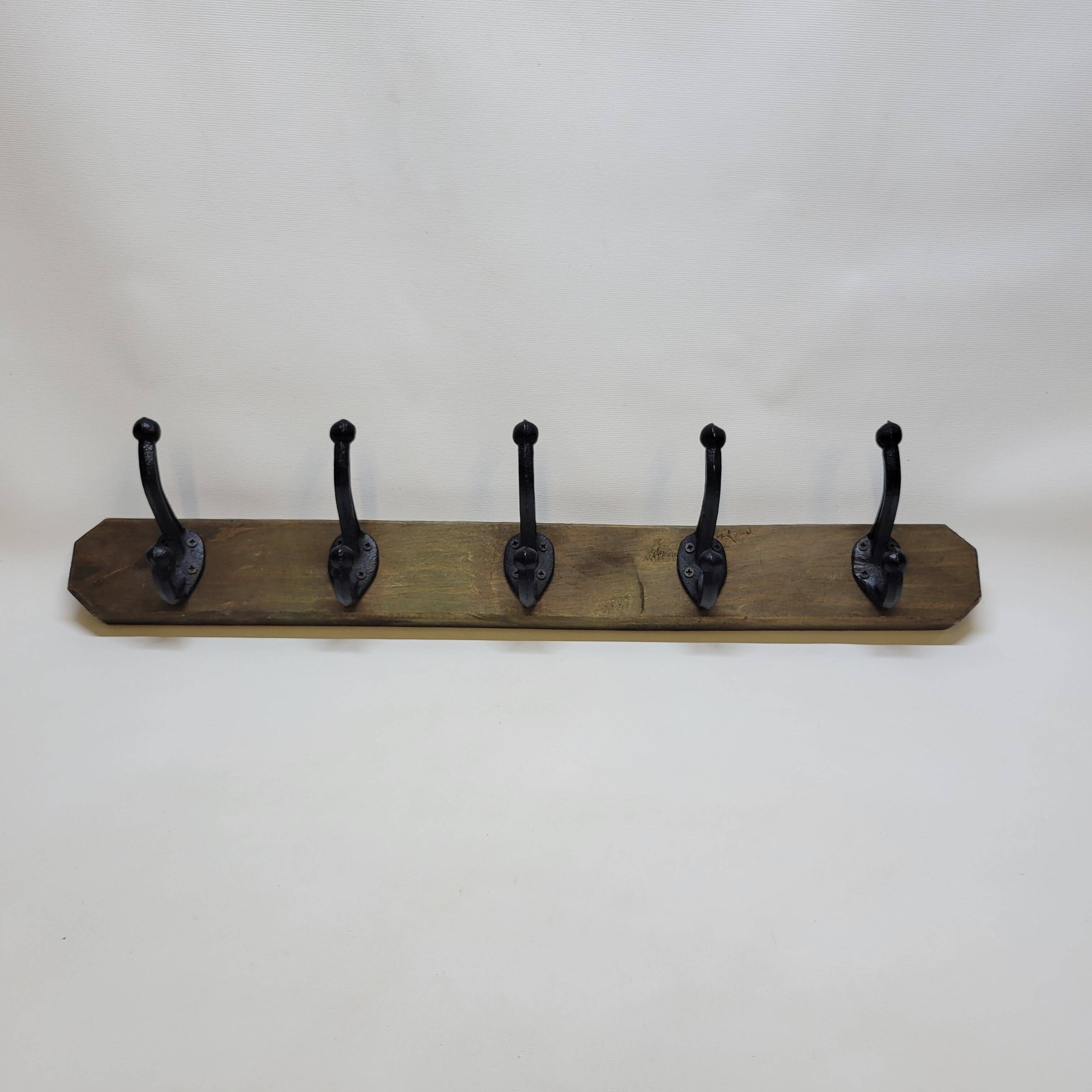 Coat Rack With 5 Hooks In Wood And Metal