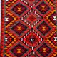 Old turkish kilim runner 345x90 cm, vintage kelim rug, long and narrow