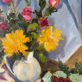 Oil on canvas "The Cherries" signed Paumier, 1994