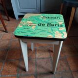 Tabouret en bois upcyclé "Paris"