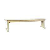 Ancien banc en bois peint en vert clair