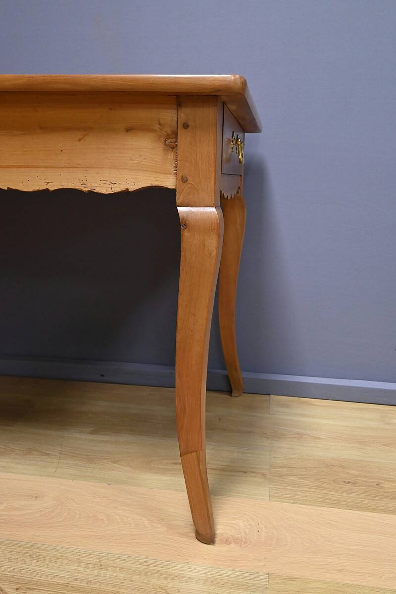 Farmhouse table in blond cherry, Louis XV style – 2nd part of the 19th century