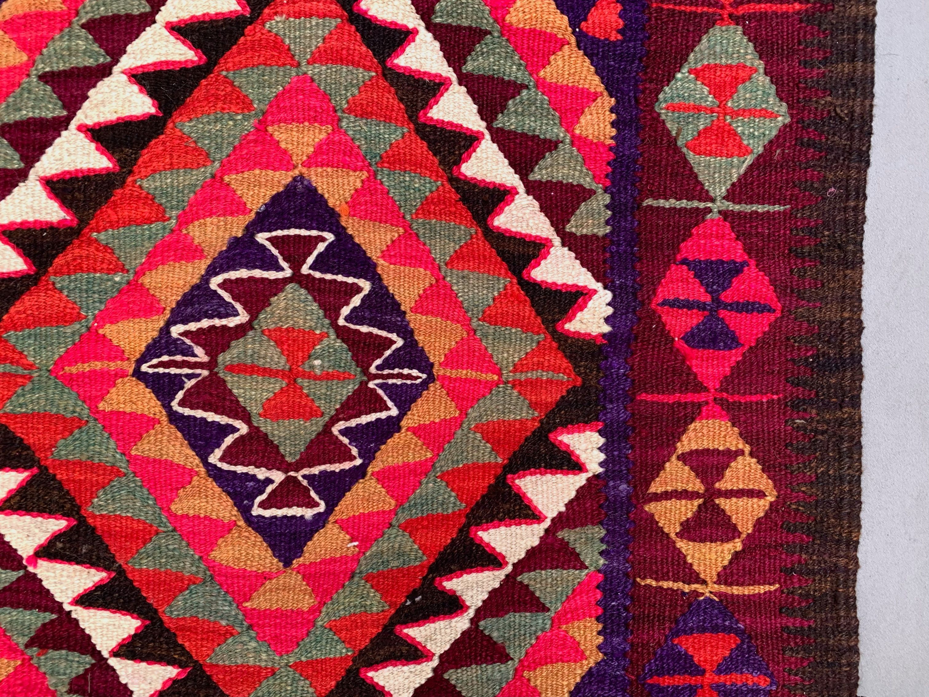 Old turkish kilim runner 275x90 cm