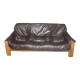 Brutalist Leather Sofa circa 1970