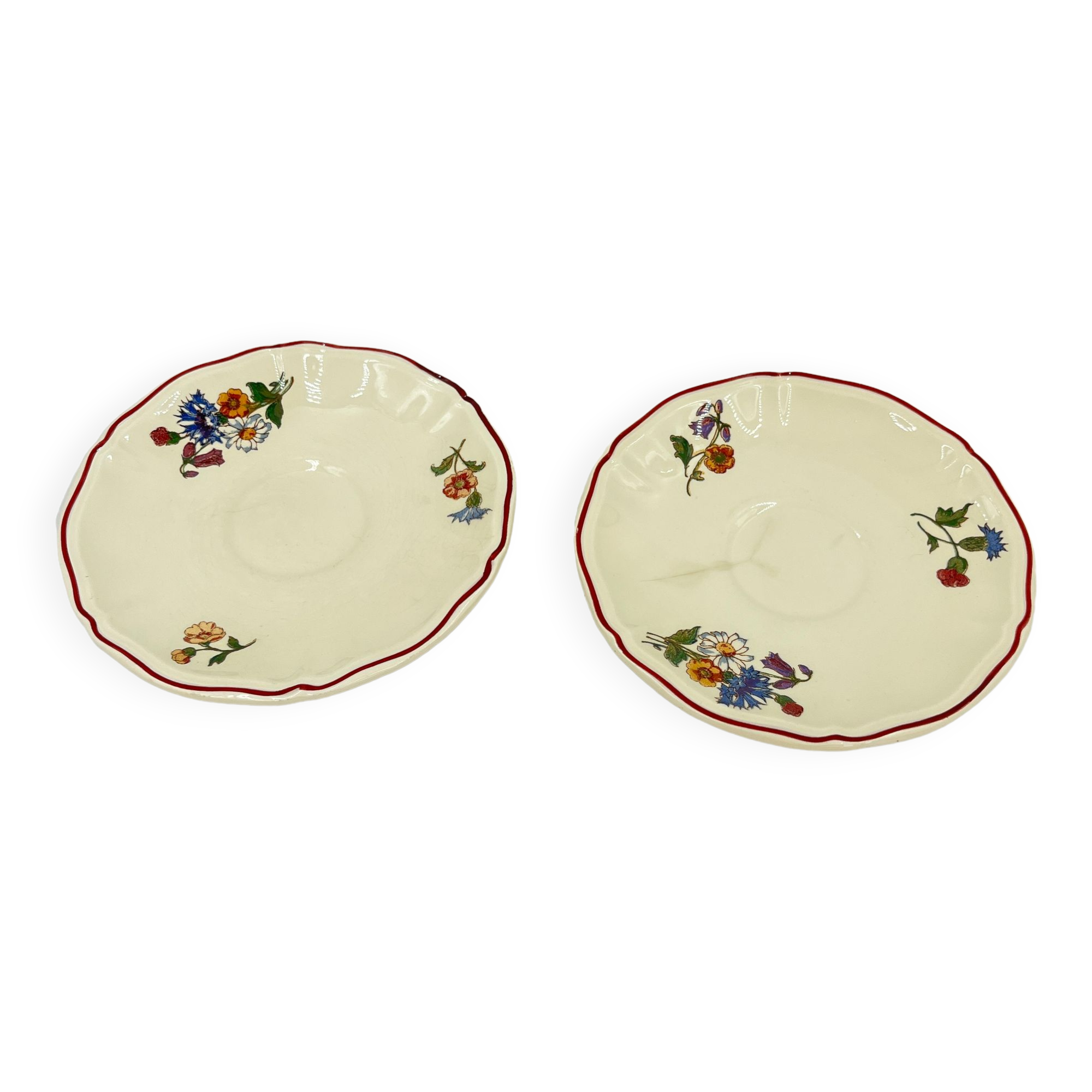 Duo of sub-cups sarraguemines décor agreste