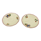 Duo de sous-tasses sarraguemines décor agreste