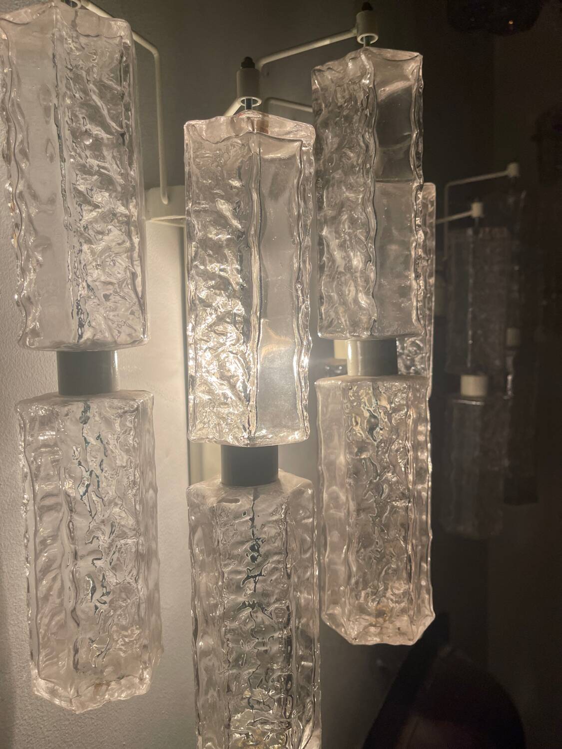 Paolo Venini pair of Murano glass wall lights, Italy 1960s