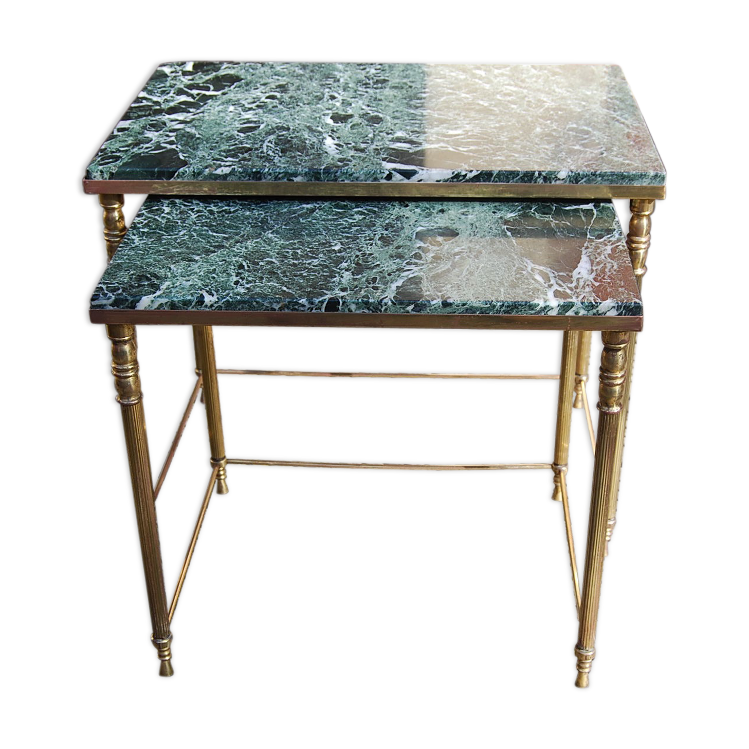 Tables gigognes en marbre vert