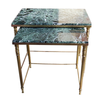 Tables gigognes en marbre vert