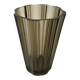 Vase en verre fumé plissé années 70
