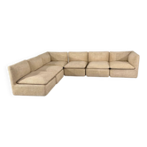 Beige tweed modular sofa by Strafor, France – 1960s