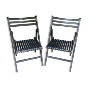 Paire de chaises pliantes - noires
