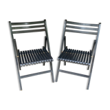 Paire de chaises pliantes noires