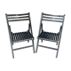 Pair of black folding chairs