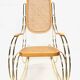 Vintage brass curved wooden rocking chair