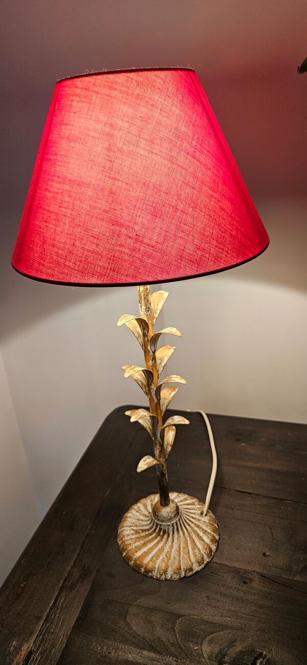 Lampe de table à poser de style botanique Hollywood Regency florentine