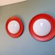 Pair of XXL orange Space Age wall sconces, 1960