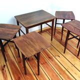 Set of five side tables, czechoslovakia, 1960s