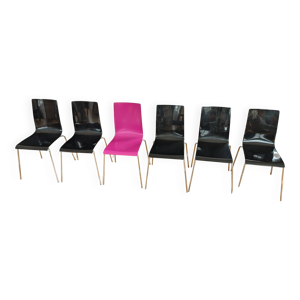 lot de 6 chaises Galvano - noir