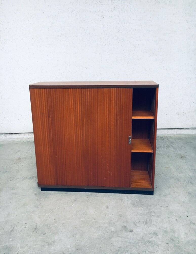 Mid-Century Modern Sliding Door Filing Cabinet, Belgium, 1960s