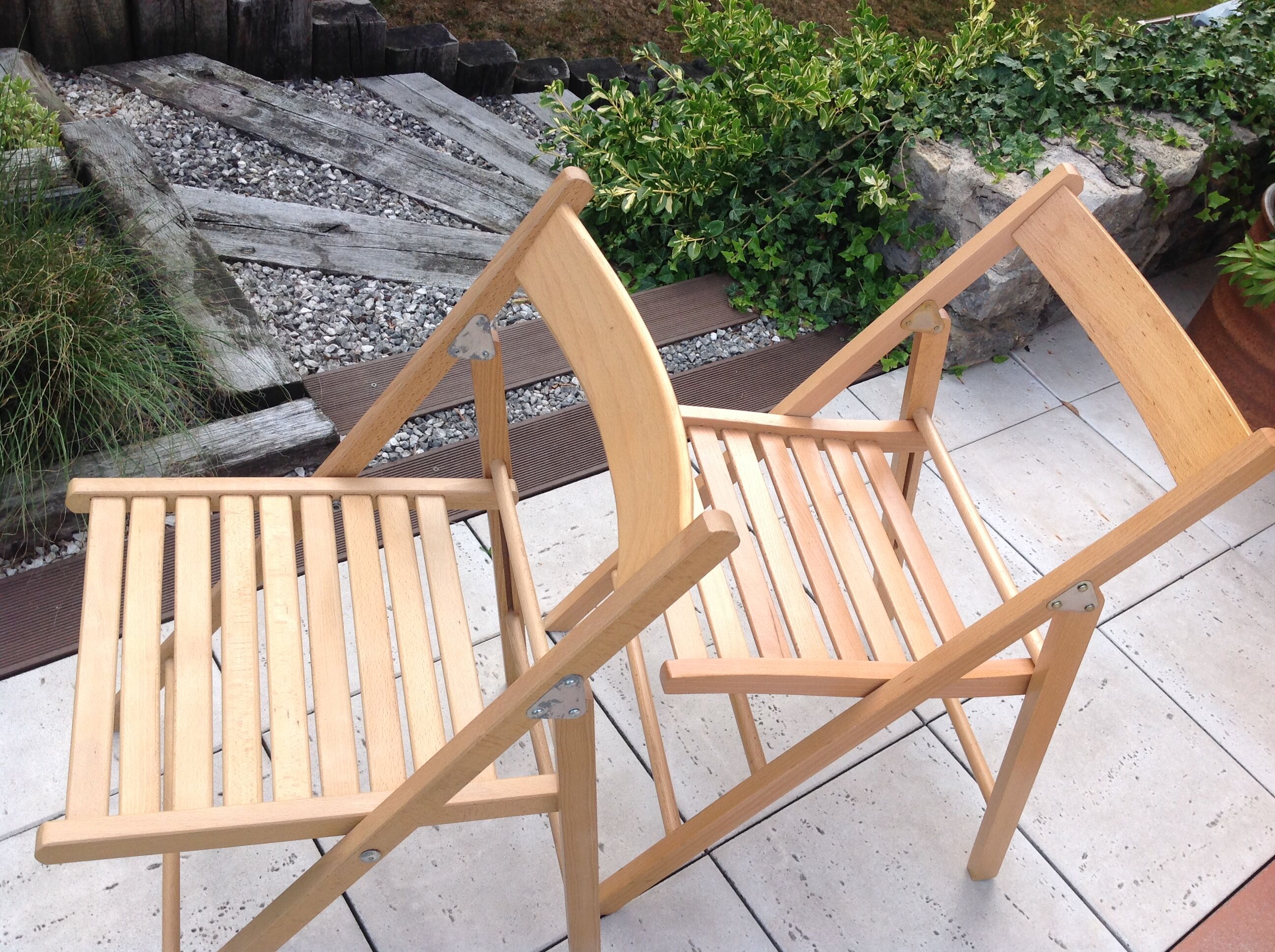 Pair of folding chairs Scandinavian style 70s