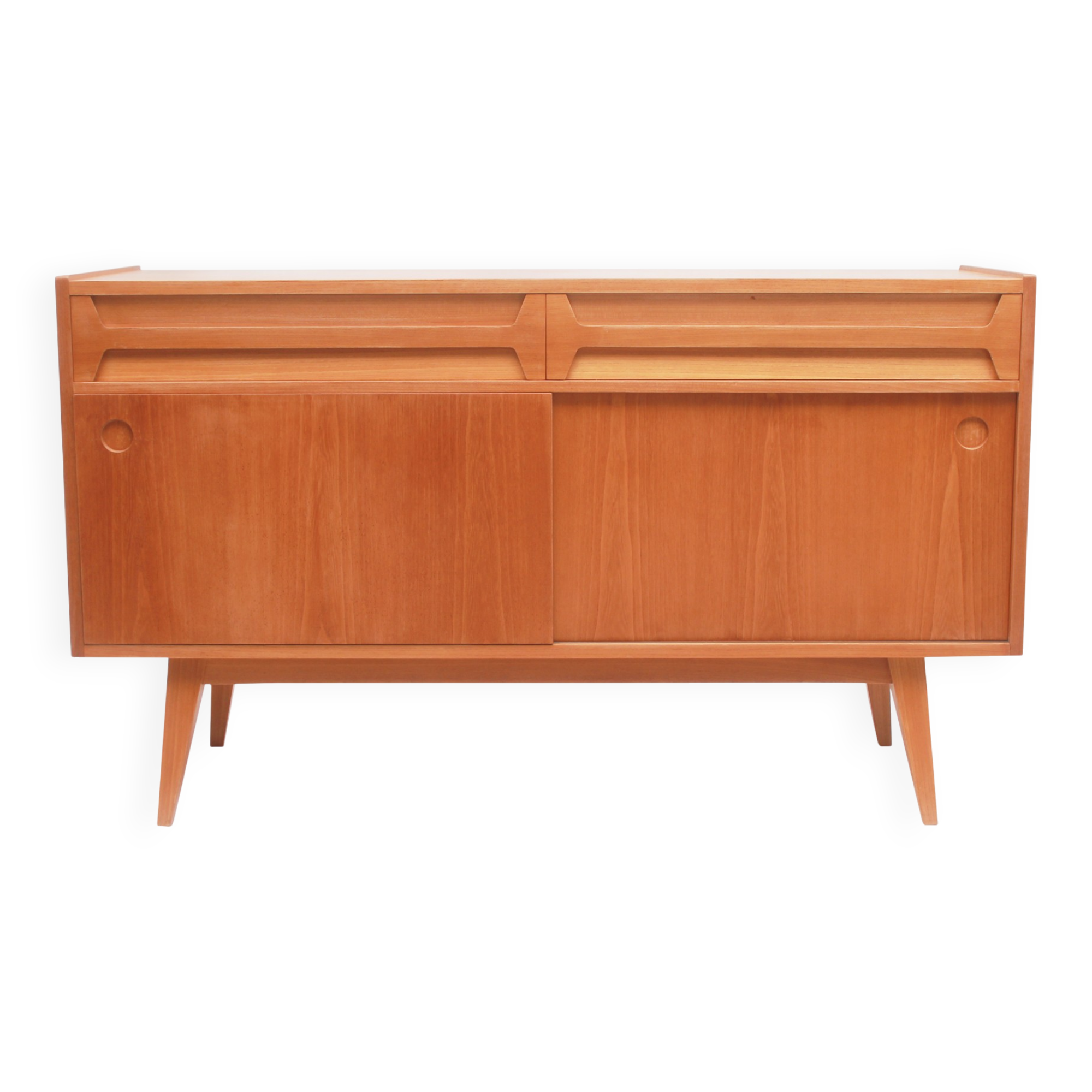1950s sideboard in cherrywood with sliding doors
