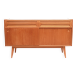 1950s sideboard in cherrywood with sliding doors