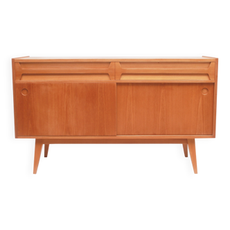 1950s sideboard in cherrywood with sliding doors