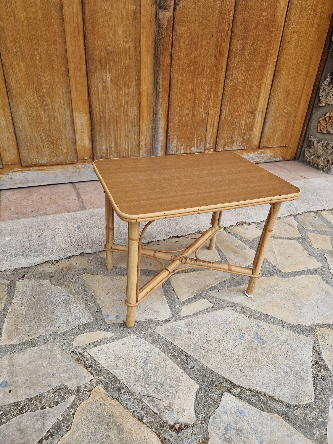 Vintage rattan coffee table
