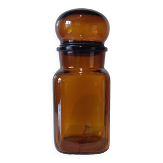 Amber colored glass apothecary bottle