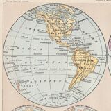 Old world map plate 1898