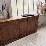 XL oak workshop sideboard with sliding doors from 1900
