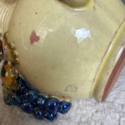 Earthenware jug/carafe HB with grape bunch slip decoration.