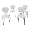 4 chaises vintage blanches et chromé