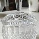 Sucrier vintage de forme carrée en cristal motifs croisillons, losanges, écailles