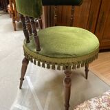 Vintage green velvet chair