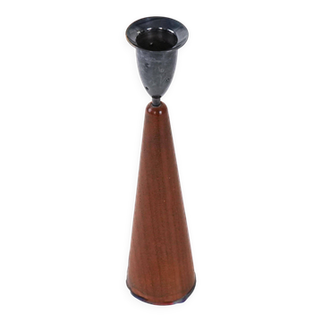 Bougeoir en teck, design danois, années 1960, fabriqué au Danemark
