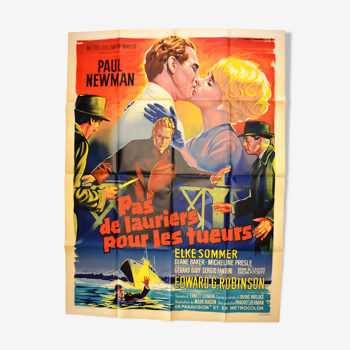 Affiche originale cinéma " Pas de Lauriers pour les Tueurs" 1963 Paul Newman