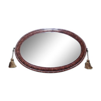 Miroir art déco biseauté  stuc 62x41cm