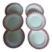 6 assiettes plates anciennes Digoin et Sarreguemines