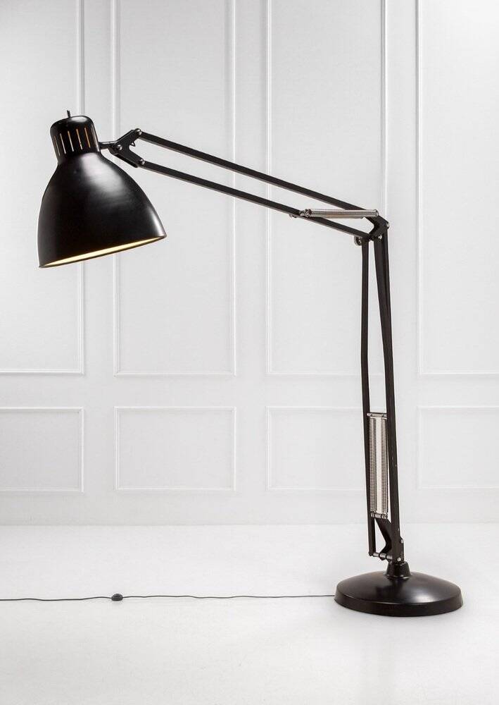The Great JJ black floor lamp by Jac Jacobsen for Luxit Leucos, 1980s