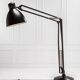 The Great JJ black floor lamp by Jac Jacobsen for Luxit Leucos, 1980s