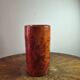 Vintage ceramic vase signed "Miep" with orange flamed glaze.