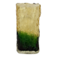 Vintage bark glass vase yellow and green , 1970’s